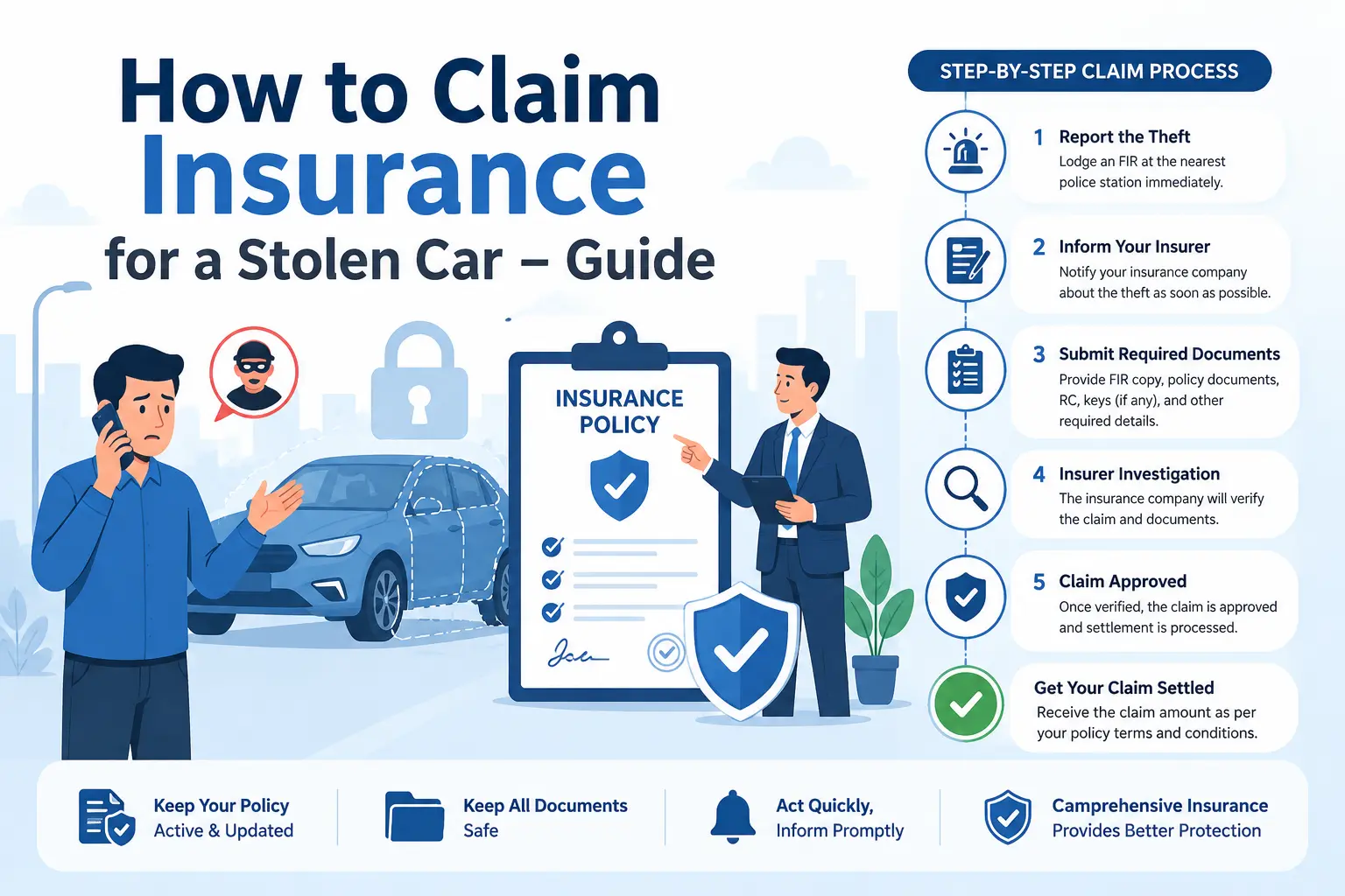 How to Claim Insurance for a Stolen Car – Guide