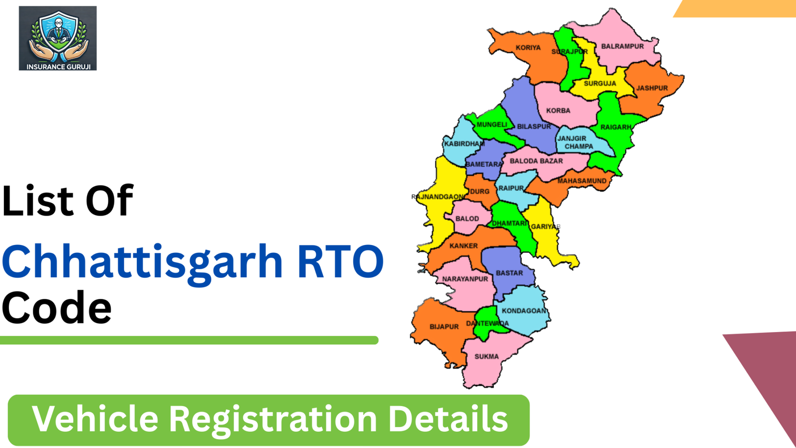 Chhattisgarh State RTO Code List - Insurance Guruji